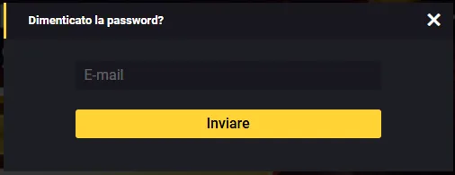 Modulo di recupero password di Donbet