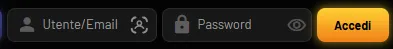 Modulo di login Donbet con i campi utente/email e password